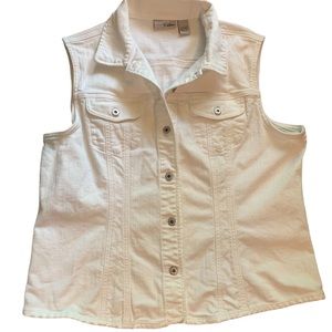 Chico’s Platinum White Denim Vest Size 3